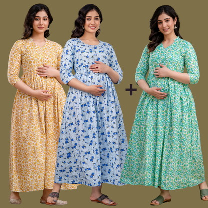 BUY 2 GET 1 FREE - Golden | Floral Blue | Aqua Position 1