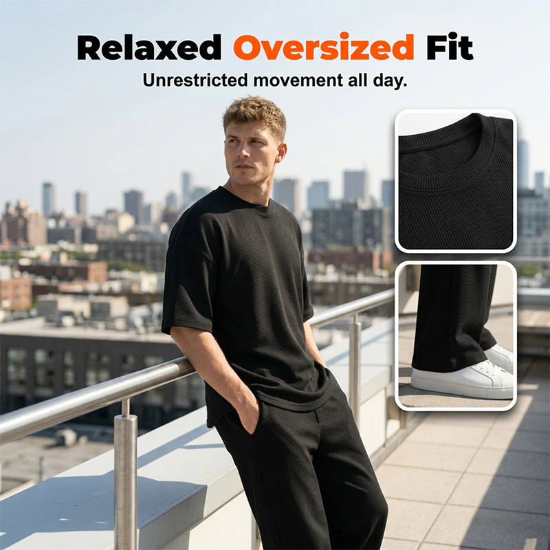 Men's T-Shirt & Wide-Leg Pants 2-Piece Set